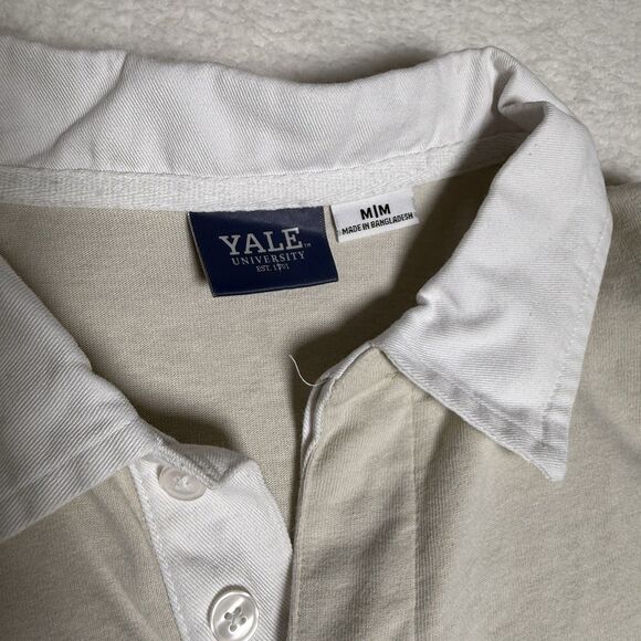 Yale University Mens Medium Long Sleeve Rugby Shirt Collared Academia College - Picture 2 of 7